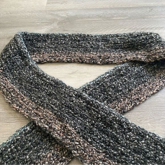 Soft Scarf Handmade Acrylic Dark Teal Grey Purple NEW Fall Outdoor - Picture 4 of 7